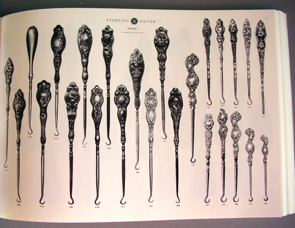 Antique buttonhooks and shoehorns. A buttonhook is a tool used to  facilitate the closing of shoes, gl…