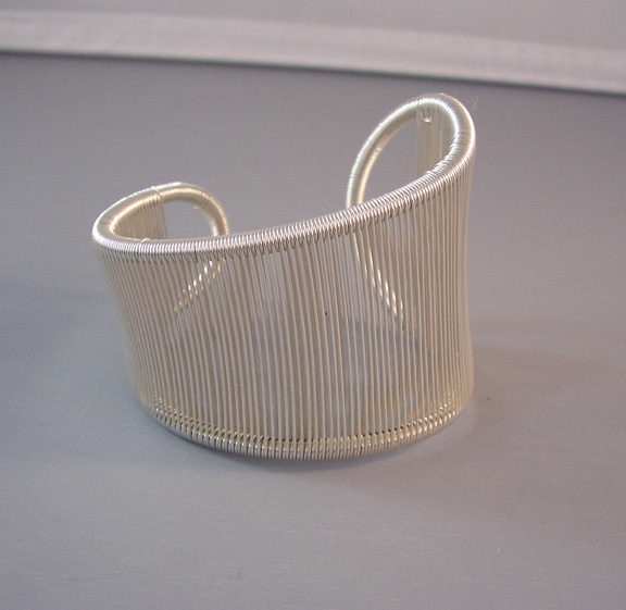 Wide Silver Wire Cuff Bracelet