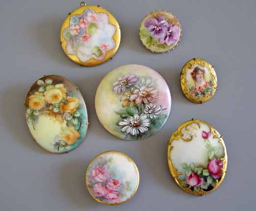 Hand Painted Jewelry Morning Glory Jewelry Antiques