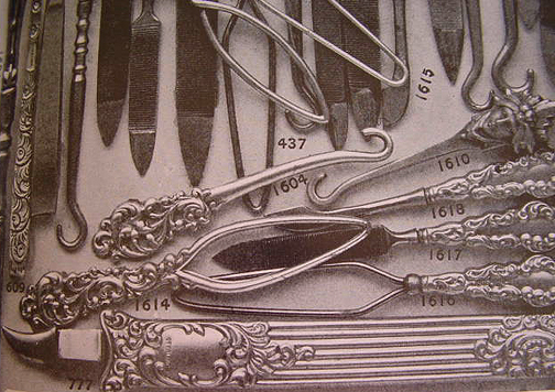 Antique Wallace Bros Aesthetic Movement Folding Button Hook Silver