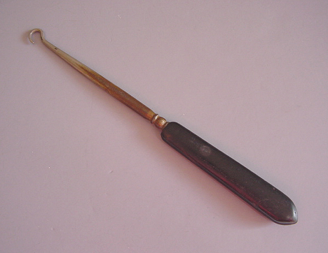Antique Wieting Shoe Store Shoe Button Hook Tool 3-5/8 Long Syracuse NY