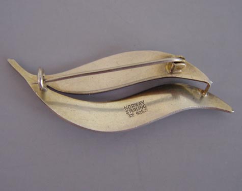 ENAMEL on sterling oval brooch w
