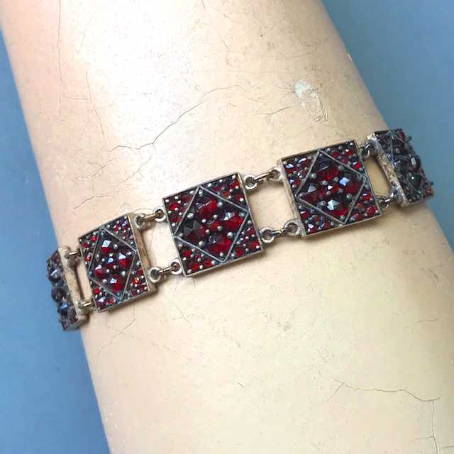 Antique Garnet Snake Bracelet of 14k & 10k Gold - Trademark Antiques